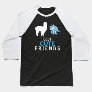 Cute Alpaca and Unicorn Baseball T-Shirt